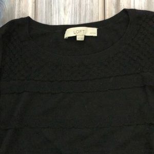 Loft Black Sweater With Lace Details